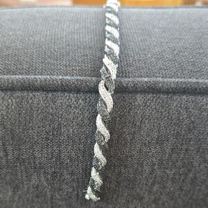 Signed GSK Elegant Silver and Black Bracelet